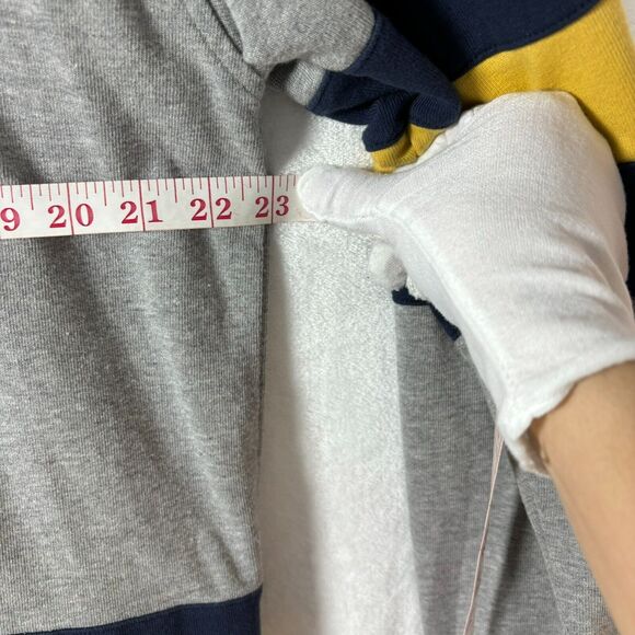 Vintage Tommy Hilfiger Rugby Shirt Men XL Gray Navy Athletic Long Sleeve 1/4 Zip - Picture 7 of 13